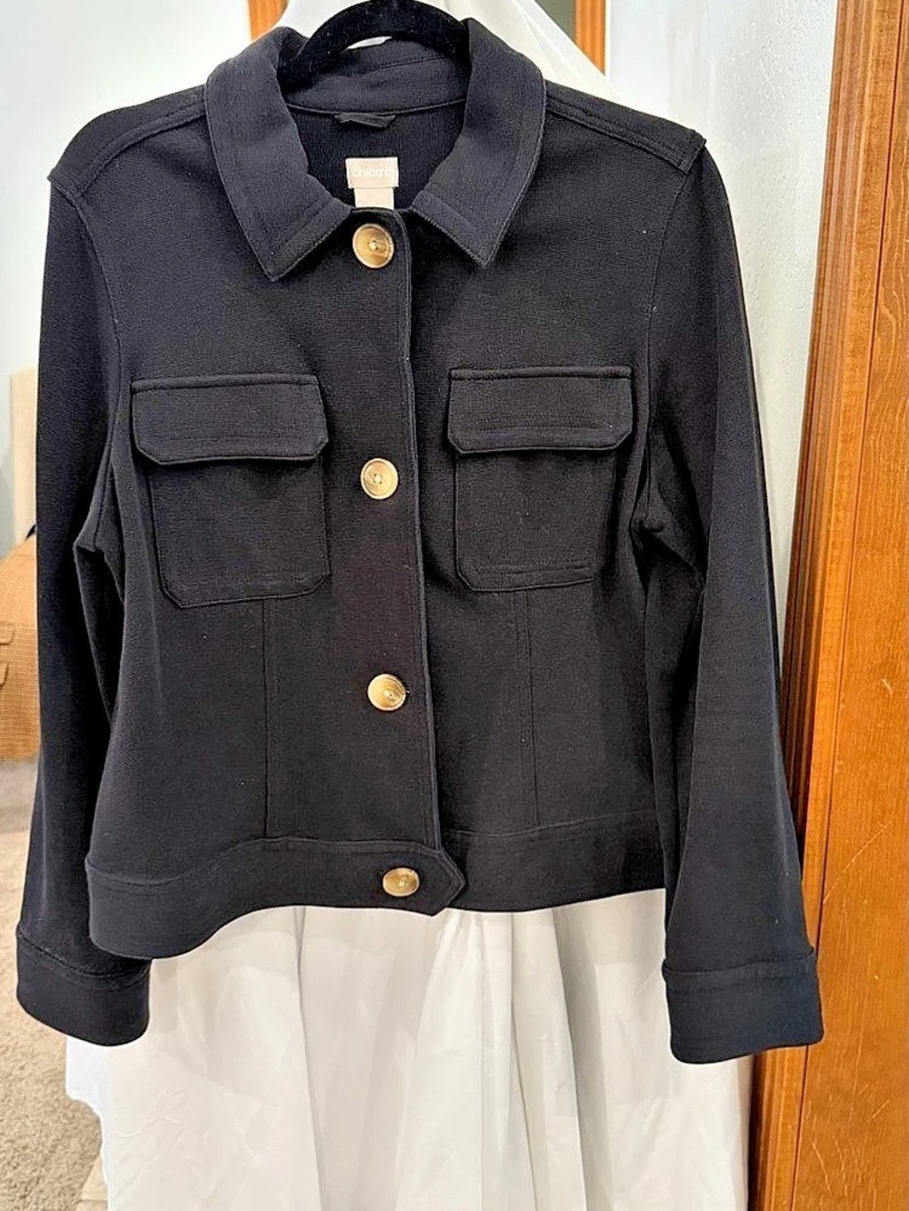 Chico's Black Utility Jacket Size 2